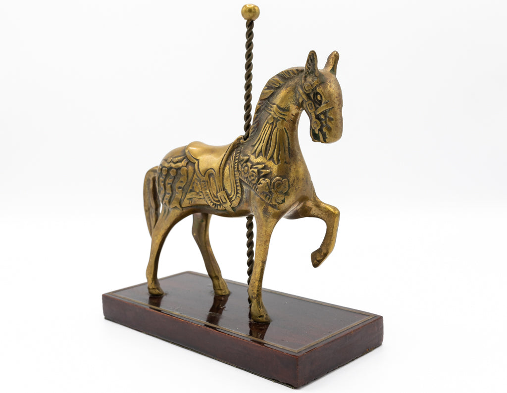 Vintage Brass Carousel Horse (On Stand)