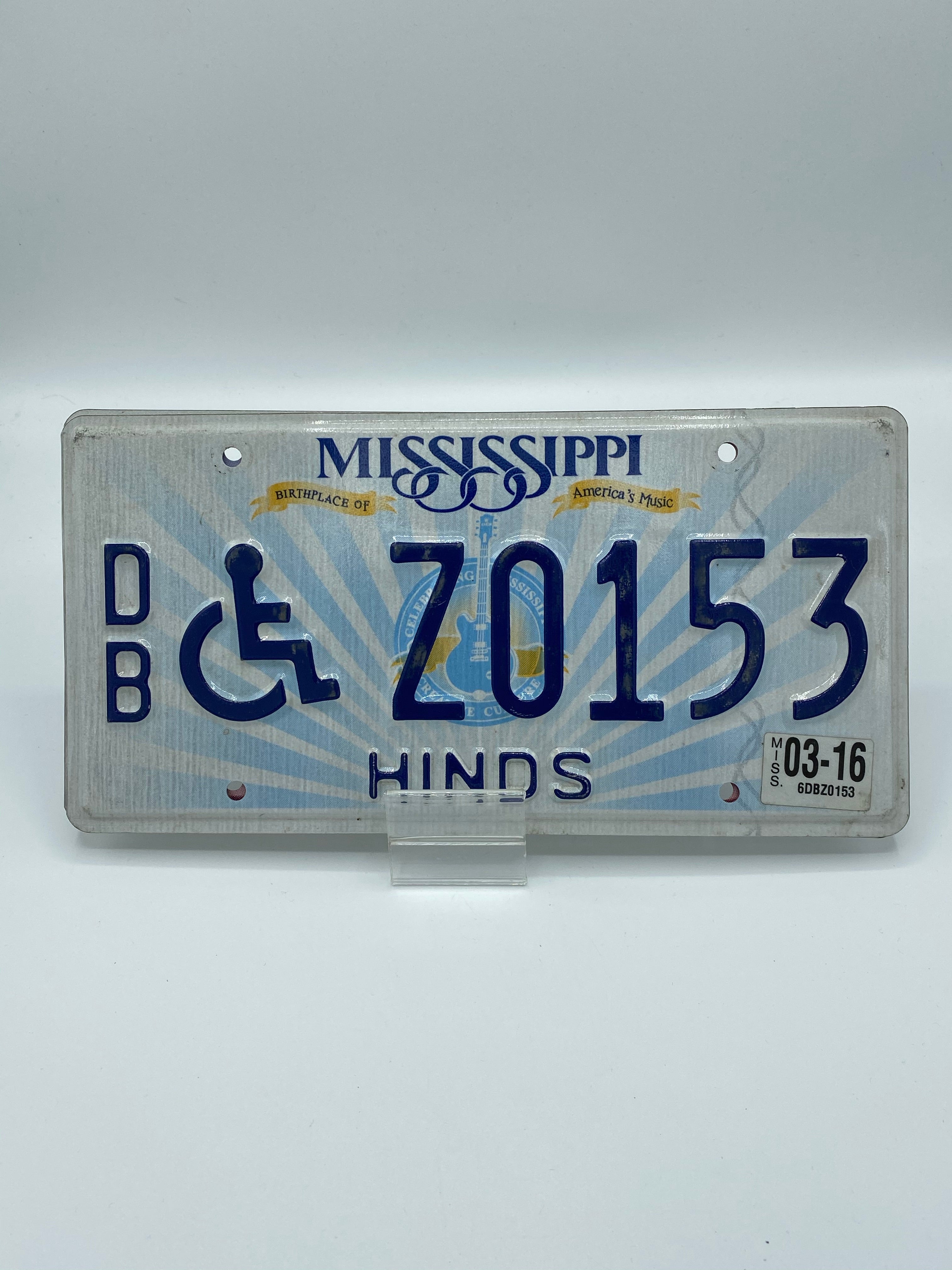 Handicapped Mississippi License Plate